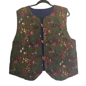 Vintage Cottagecore Vest Fruit L